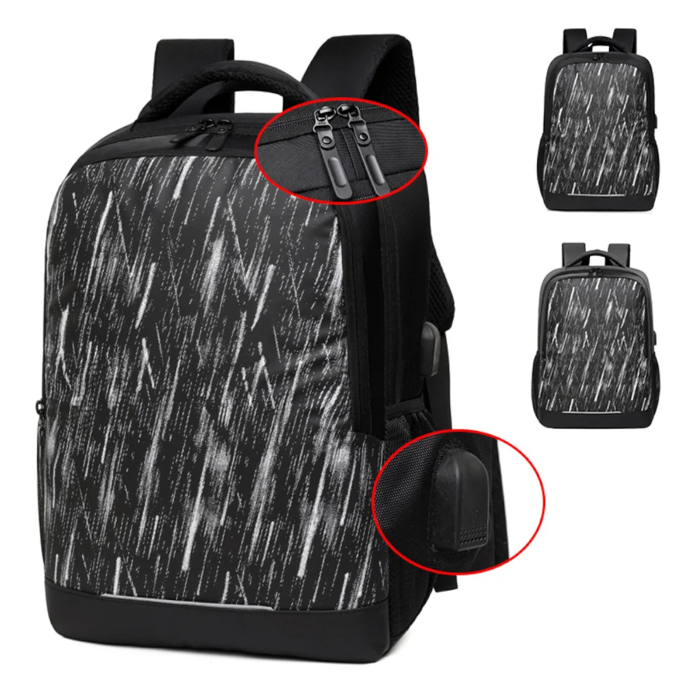 

Trendy Backpack 2023 Simple Graffiti Computer Bag Men's Oxford Cloth Computer Bag Casual Backpack Business Bag