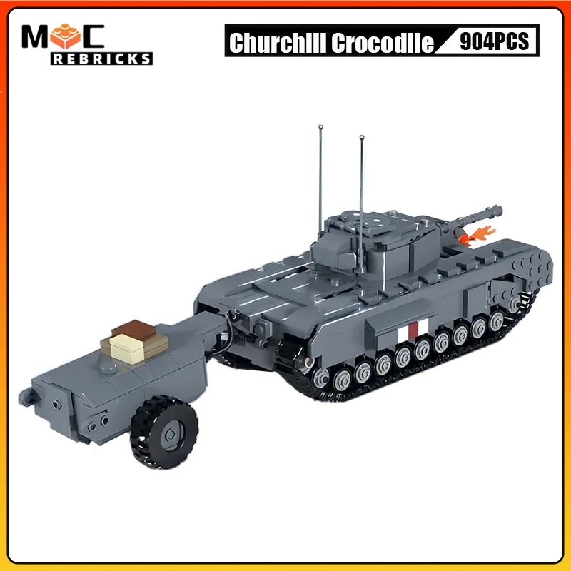 Конструктор MOC военная Тяжелая пехота панцер крокодил метательный танк сборка