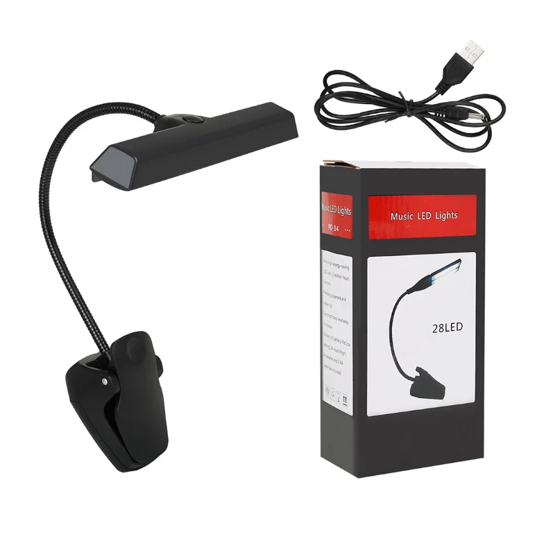

9 LED White Reading Orchestral Sheet Music Stand Light Lamp + USB Cable Qinpu Lamp Lighting