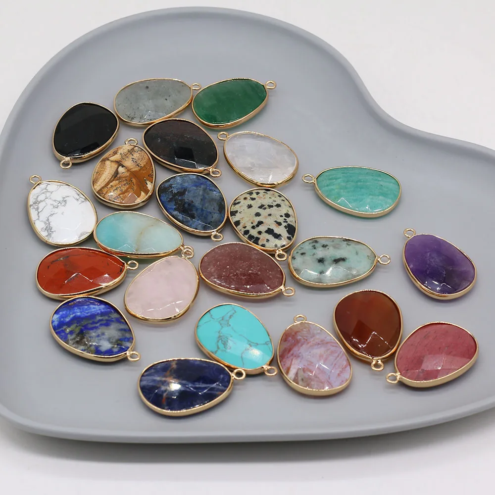 Натуральный Амазонит, подвеска в виде капли воды для изготовления ювелирных изделий своими руками, ожерелье, серьги, аксессуары 23x40 мм