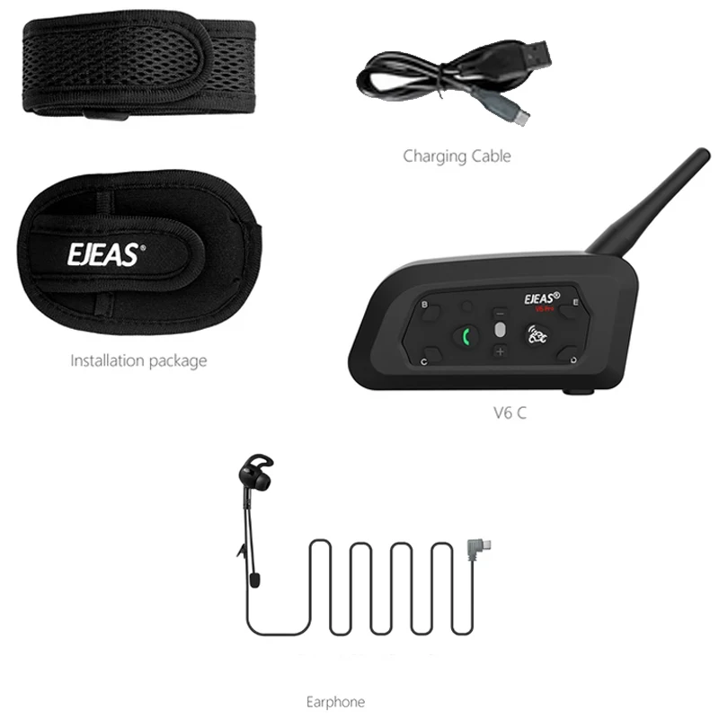 

1/2 шт. EJEAS V6C Pro + Type-C футбольный рефери домофон Bluetooth-гарнитура 2 человека 800 м полнодуплексный футбольный конференц-интерфон