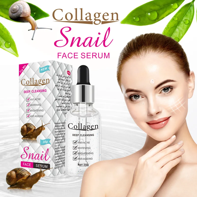 

30g Snail Collagen Face Serum Anti Acne Whitening Essence Hyaluronic Anti-Aging Brightening Face Serum Care Skin PM6862