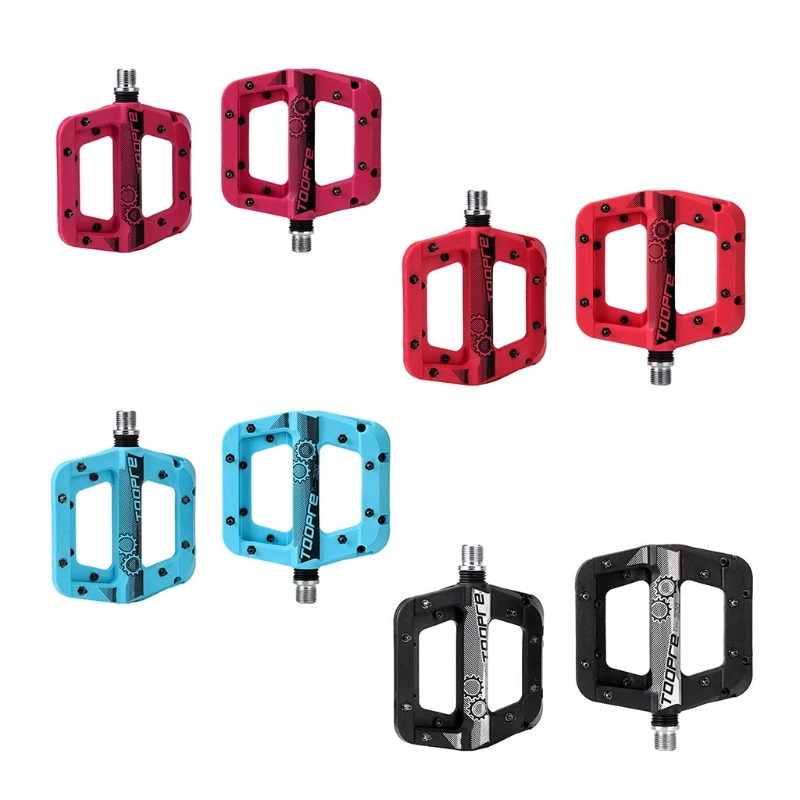

TOOPRE Colorful Bicycle Pedal Bearing Riding Ultralight Nylon fiber Electroplating Hollow Bicycle Bike Accessories
