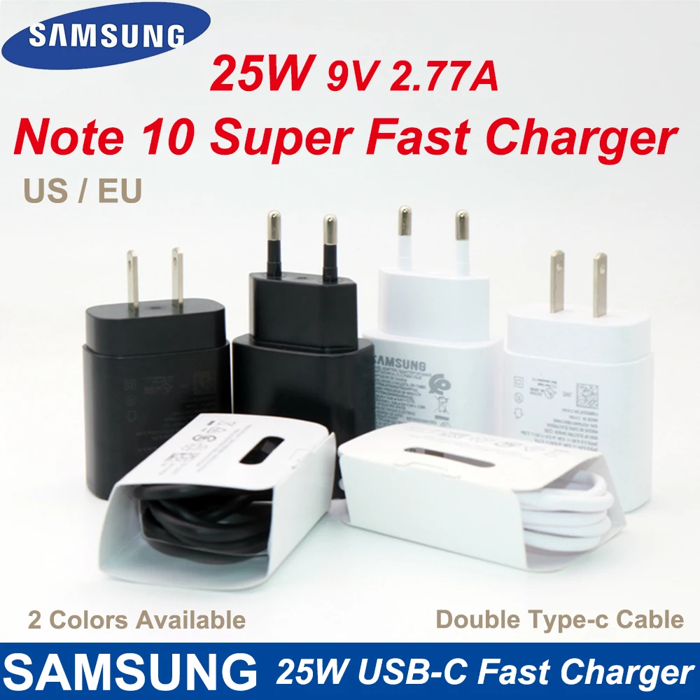 

Samsung S22 S21 Note 20 10 A70 Super Fast Charger Cargador 25W EU Power Adapter Galaxy Note20 S20 A90 A80 S10 5G Type C Cable