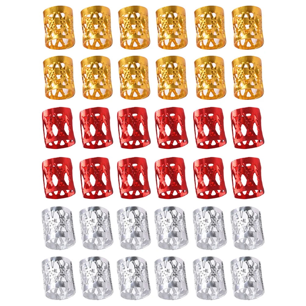 

300 Pcs Dread Locks Ring Dreadlocks Braiding Beads Cuff Filigree Tube Hair Cuffs Man