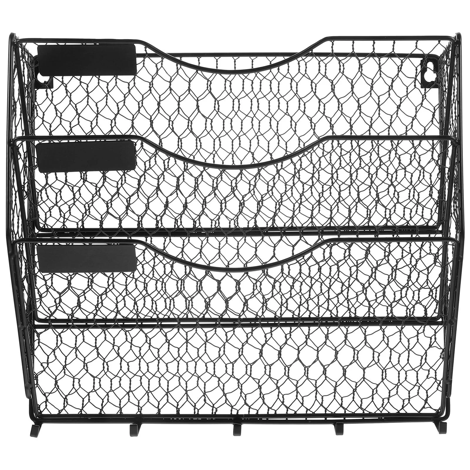 

Bookshelf Hanging Baskets Organizing Black Storage Basket Bathroom Wire File Wall Organizer Storage Office Mounted