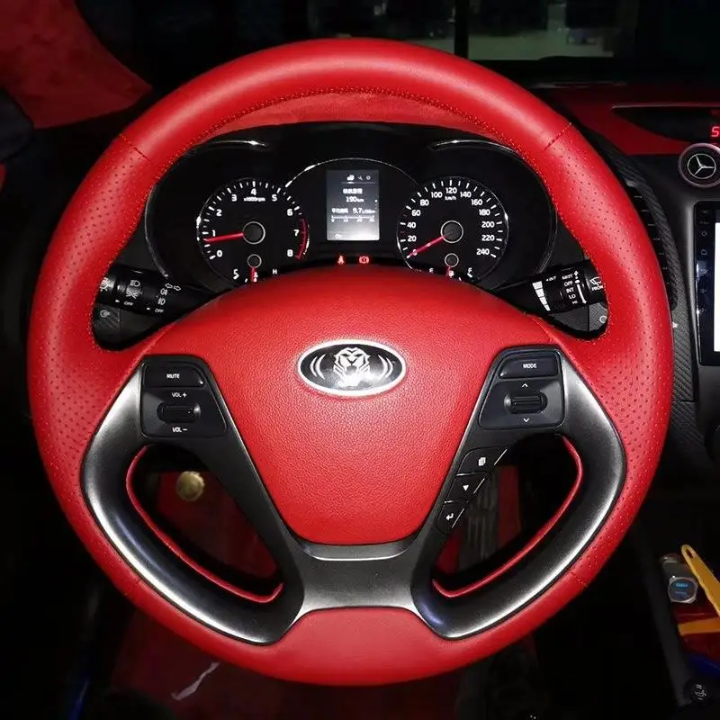 

Сделай Сам ручная строчка углеродное волокно замша кожа искусственная кожа для KIA K2 K3s K5 интерьерные автомобильные аксессуары