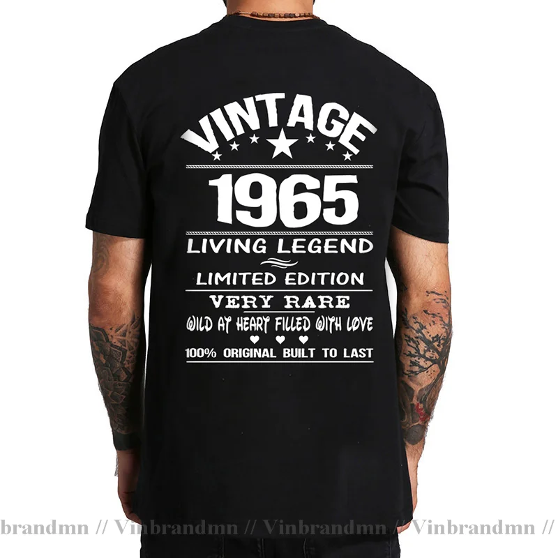 VIintage Living Legend 1965 T Shirts Men Born in Limited Edition T-Shirt 100% Original Built to Last Made Tee Shirt