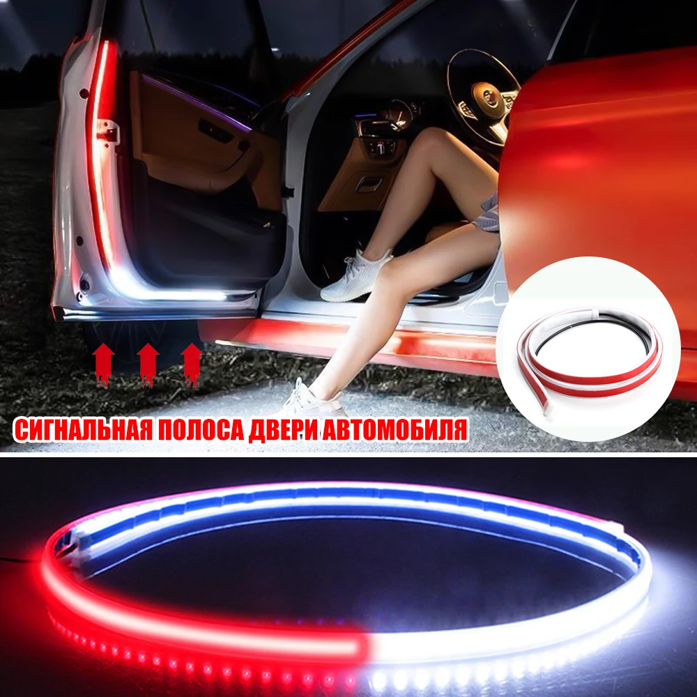 

Car Door Decoration Welcome Light Strips Strobe Flashing Lights Safety 12V 120cm LED Opening Warning LED Ambient Lamp Strip Auto