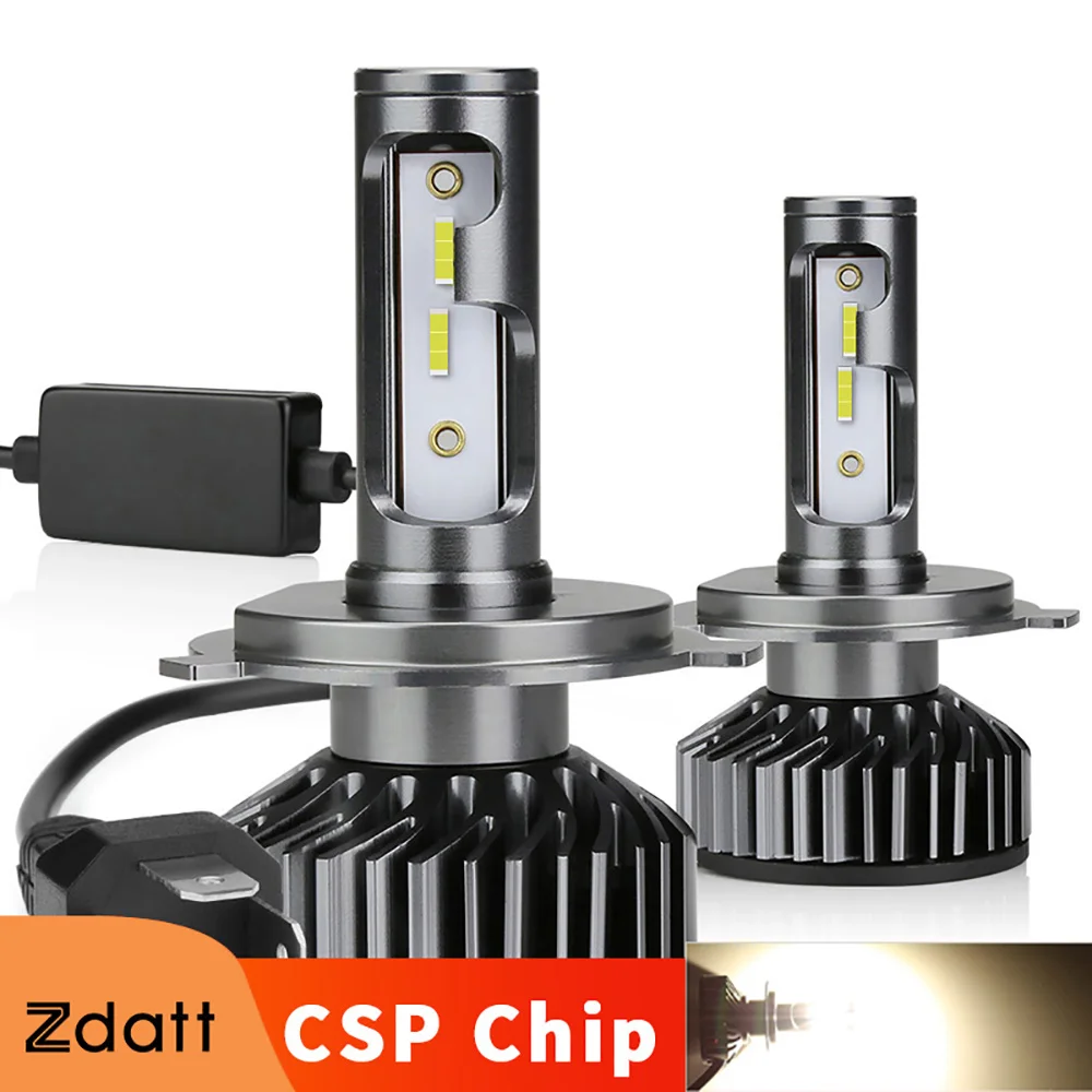 Светодиодные фары Zdatt H8 H11 H4 CANBUS H1 H7 9005 HB3 9006 HB4, светодиодные лампы 80 Вт 4300 лм 8000K 12 В CSP, противотуманные фары