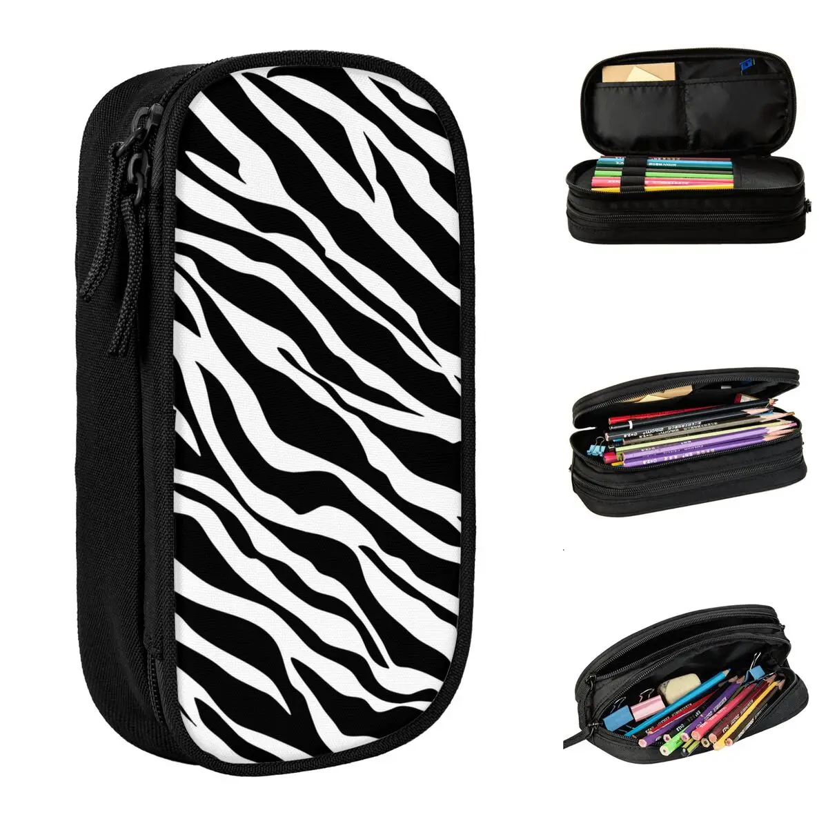Cases Black White Pencilcases Pen Holder Large Storage Penci