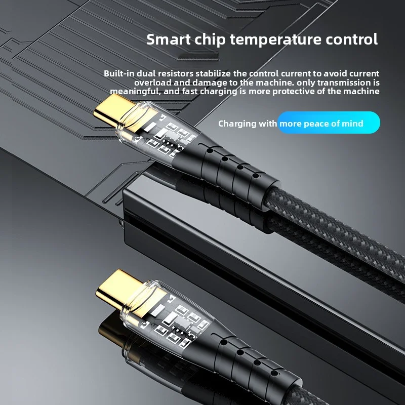 Фото Кабель ANSEIP USB To Type C, 100 Вт, кабель для быстрой зарядки, шнур для передачи данных для iphone 15 16 Huawei Xiaomi Samsung, кабель для зарядки USB To Type C №3