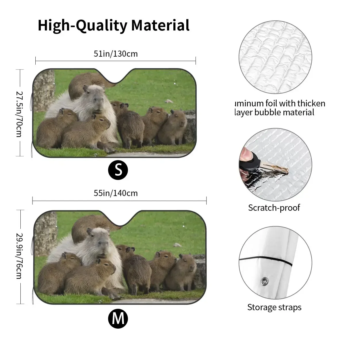 Капибара Famliy модный солнцезащитный козырек на лобовое стекло 76x140 см из