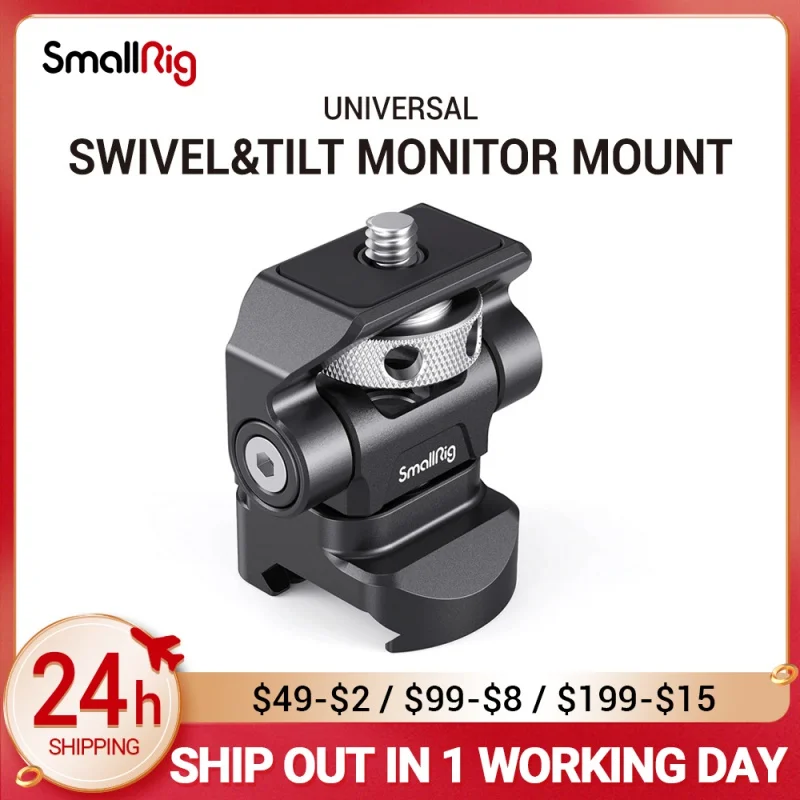 

SmallRig Quick Release Nato Clamp Monitor Holder Swivel and Tilt Adjustable Monitor Mount with NATO Clamp Mount 2906