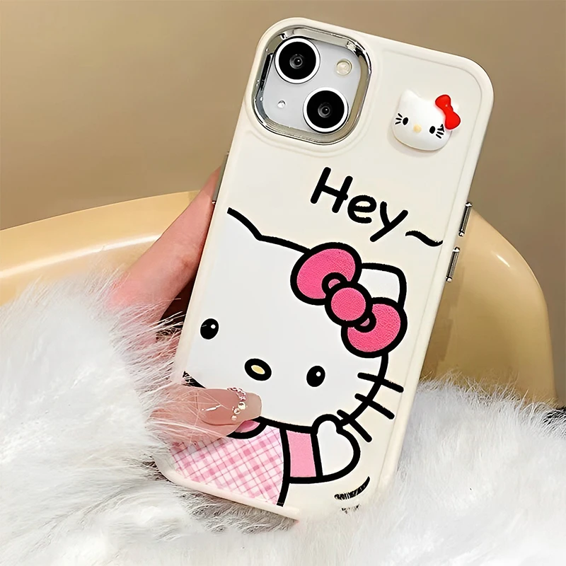 

Cute Hello Kittys Y2K Mobile Phone Case Kawaii Anime Sanrio iPhone 14 13 12 11 Plus Pro Max Protective Shell Girls Gifts Toys