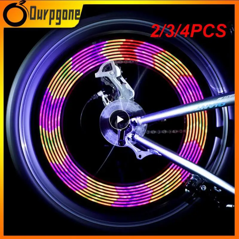 

4PCS Two Side 14 LED Colorful Bicycle Cycling Motorcycle Bike Wheel Signal Tire Spoke Light 30 Changes Cycling Bike Accessories