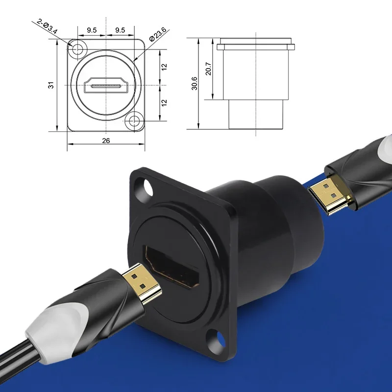 Разъем HDMI без пайки Keystone HDMI-совместимый V2.0 Сварочные разъемы мама-папа 4K HD Ремонт