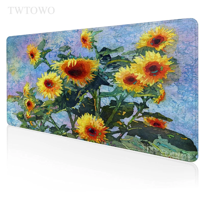 

Sunflower Mouse Pad Gaming XL New Computer HD Home Mousepad XXL MousePads Soft Office Natural Rubber Anti Slip Laptop Table Mat