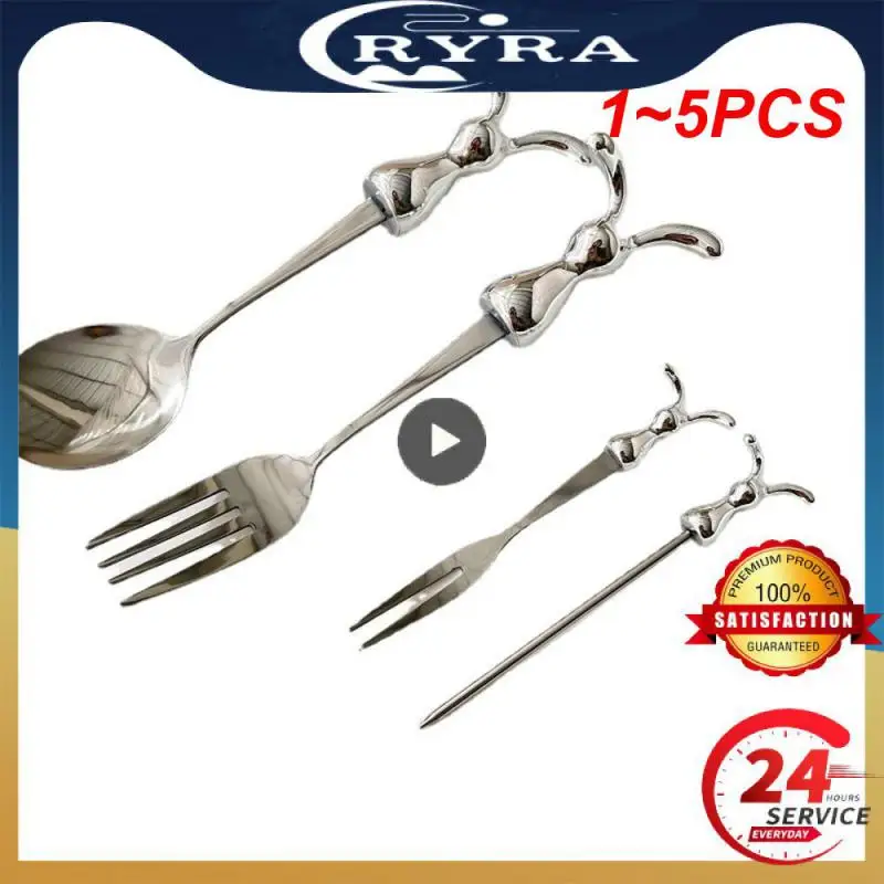 

1 ~ 5 шт. десертный ковш с рисунком кролика, мощная гладкая Вилка, зубцы, посуда, Предотвращение царапин, перемешивающая палочка, кухонные аксессуары