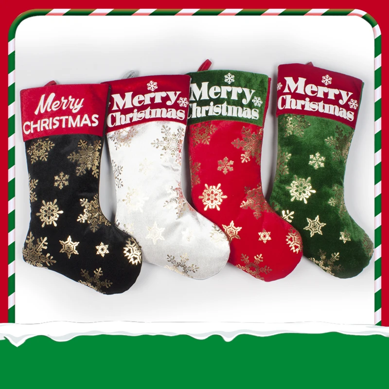 

Рождественские чулки, белые штампованные Золотые снежинки, рождественские украшения, рождественская подвеска, украшения для рождественск...