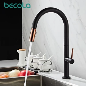 langyo black white kitchen faucet 360ronating blackend sink tap cold and hot kitchen mixer tap blackened pull out kitchen mixer free global shipping