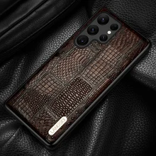 Genuine Leather Retro Cover Case For Samsung Galaxy S21 S22 Ultra S20 FE S8 S9 S10 S22 Plus Note 20 10 A53 A52 A52S 5G A51 A71