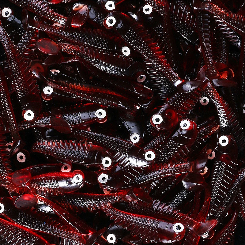 100PC Trolling Worm Soft Bait 5cm Artificial Silica Crank baits Minnow Fishing Lure Wobbler JIg Baits Fishing tackle