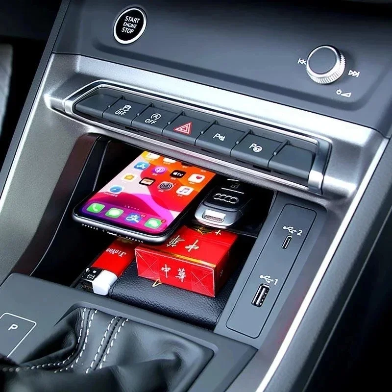 

1 шт., подходит для Audi Q3 F3 Sportback 2019 2020 2021, автомобильные аксессуары, центральная консоль для хранения искусственных предметов, внутренняя форма