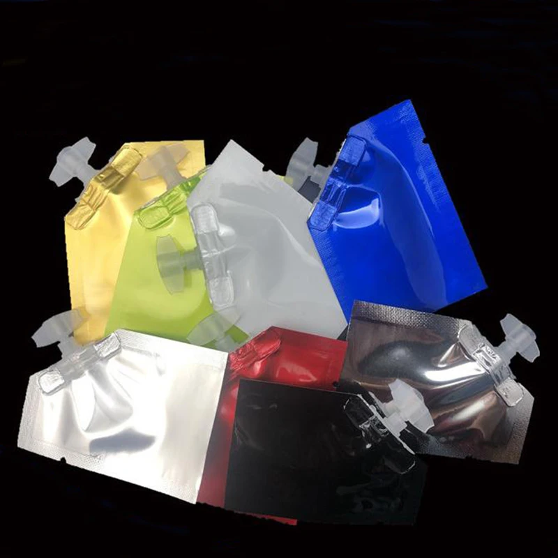 Open Top Pure Aluminum Foil Heat Sealed Vacuum Package Pouch 5ml Travel Mylar Foil Bag Face Cream Cosmetic shampoo Bags With Cap