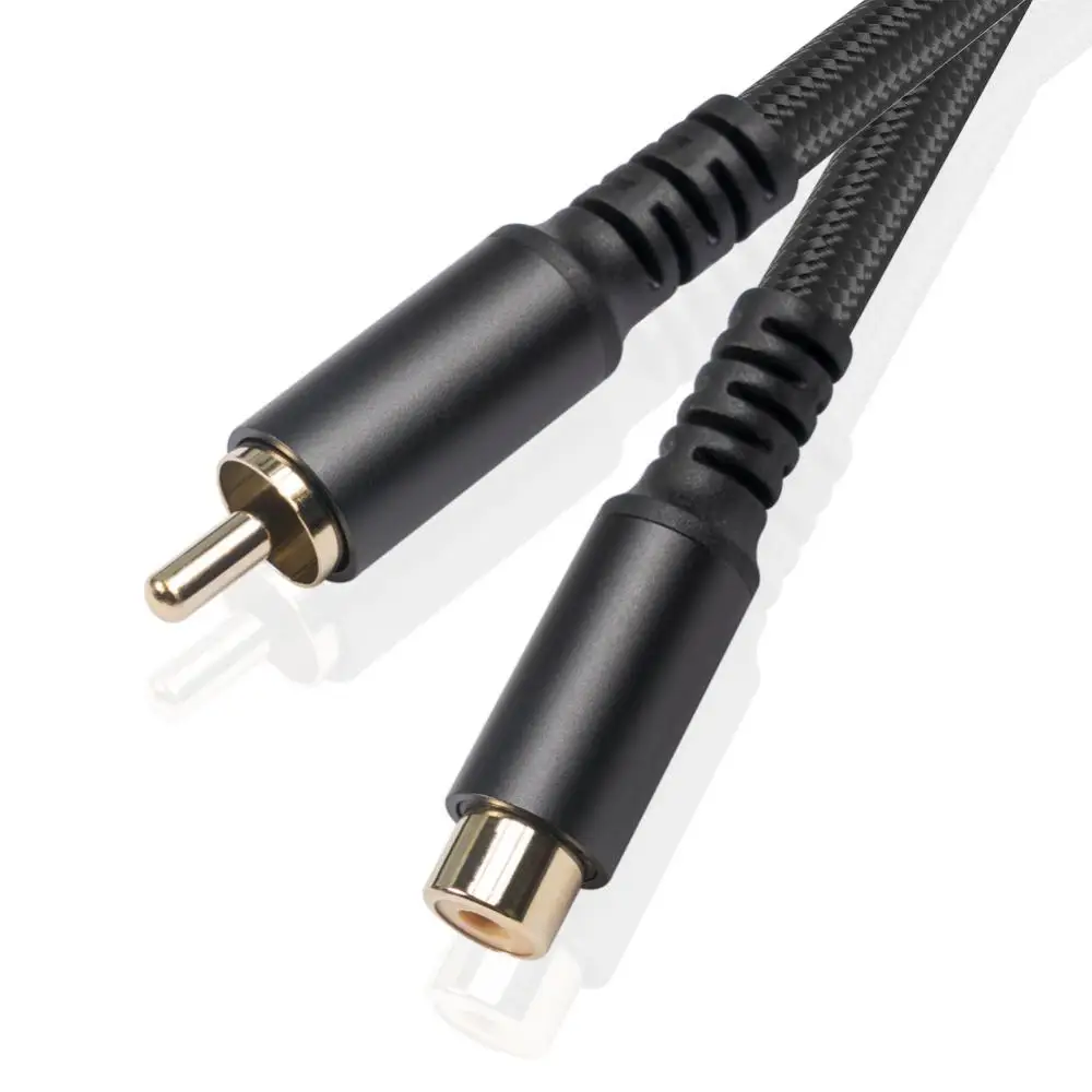 Black Male To Female Extension Cord Anti-oxidation Rca Cable Nicehck Cable Jack Audio Cable Anti-interference 1.8m/ /6m Denoise images - 6