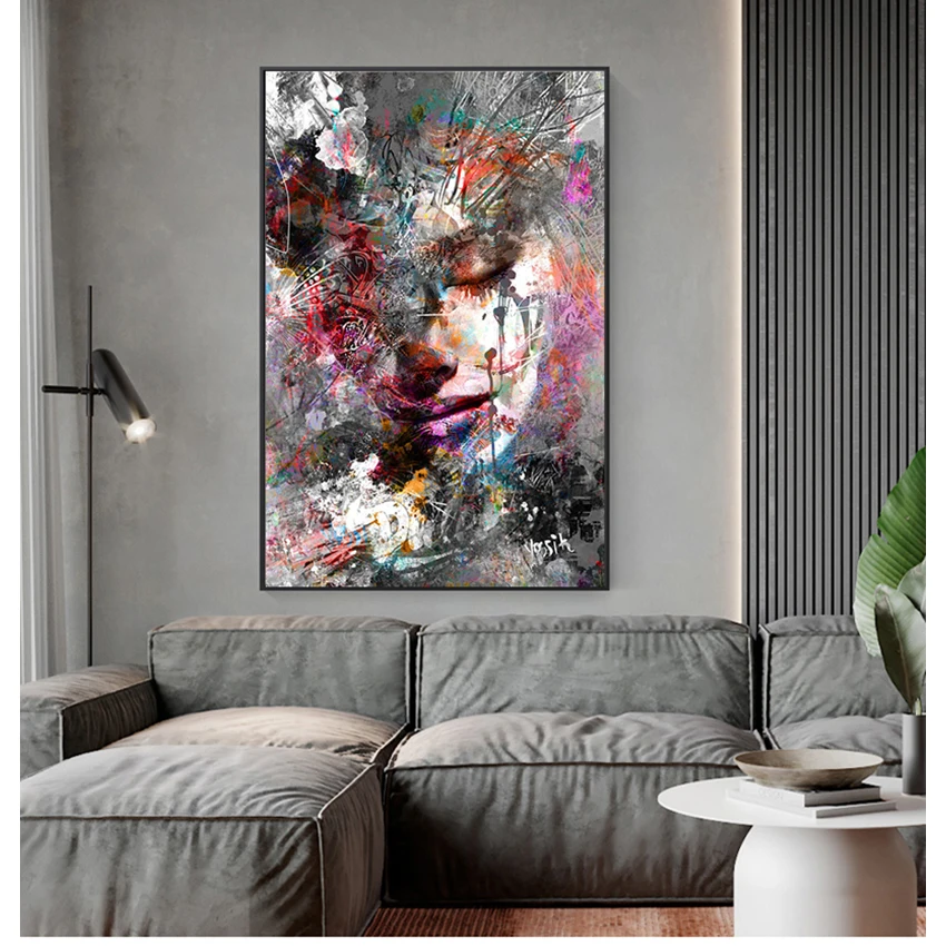 

Abstract Girl Wall Paintings Print On Canvas Wall Art Prints Graffiti Art Prints Pop Art Wall Pictures For Living Room