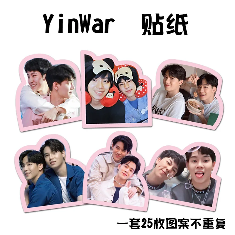 25pcs New Thailand Stars Drama This is Love Story En of Mechanics Vee Mark Yinwar cute stickers gift |