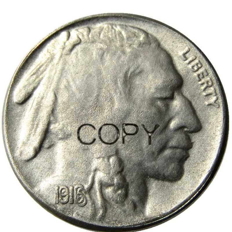 США 1916 5C удвоенная накладка (обычная забастовка) пять центов копия монеты Buffalo