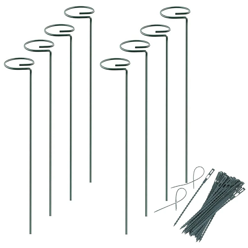 

Plant Support Stakes, 15.7 Inch Plant Support Garden Stakes, Flower Stakes Support With 24 Pcs Twist Ties