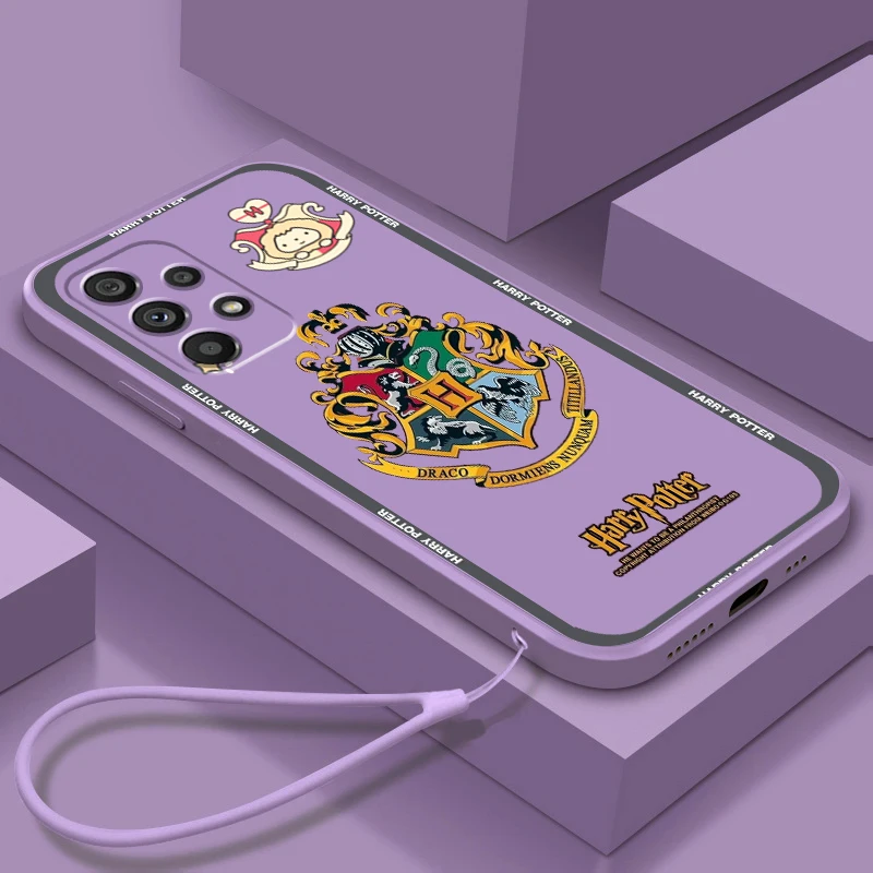 

Phone Case For Samsung Galaxy A73 A53 A54 A34 A14 A13 A03 A03S A72 A52 A32 5G Harries Wand Potters LoGo Liquid Rope Cover