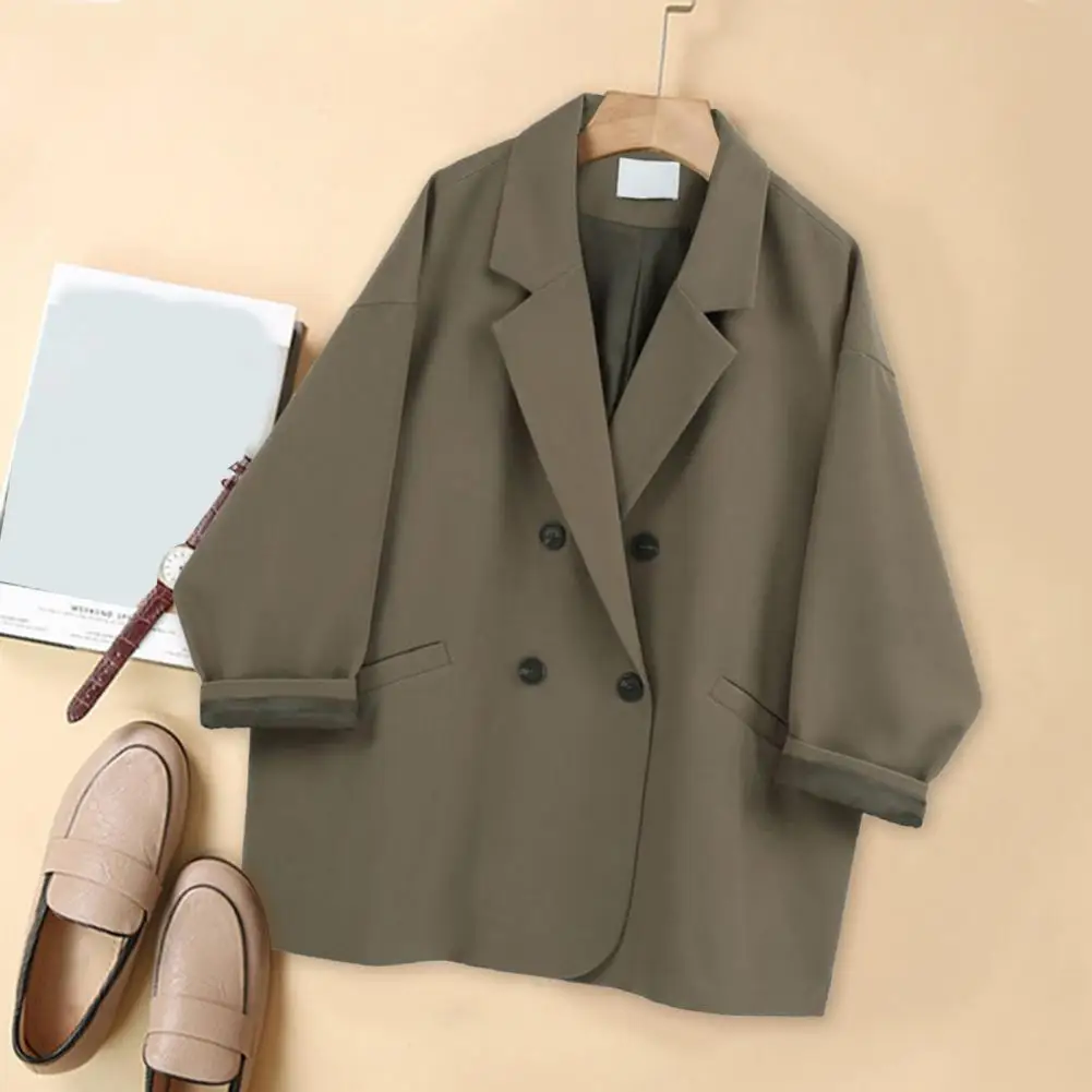 

Popular Women Blazer Washable Autumn Blazer Lapel Lady Open Front Blazer Coat Windproof