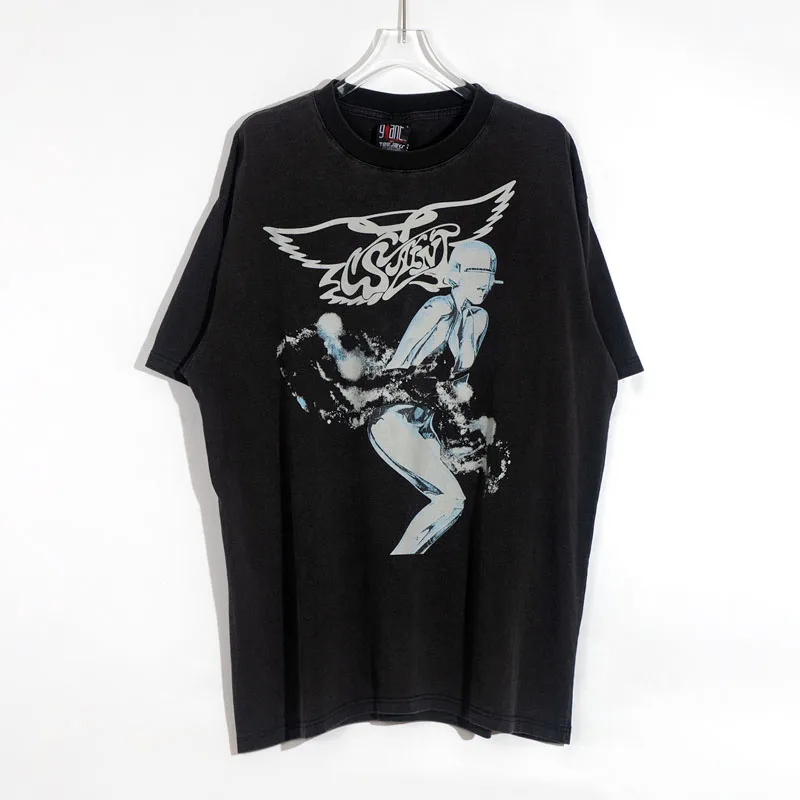 

2023 Saint Michael T Shirt Vintage Graphic T Shirts Short Sleeve Cotton Oversized T-shirts One Day Ship Out Men Clothing