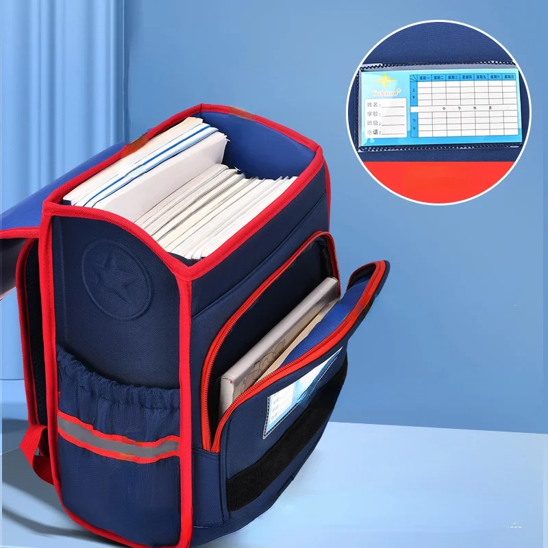 Japanese Style Boys Girls Simple Waterproof PU Backpacks 2022 New Grade 1-6 Children Primary School Students Fashion Schoolbags