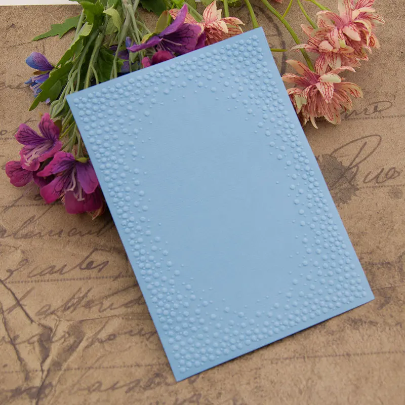 Папка для тиснения с рамкой в горошек трафарет пластиковых бумажных карт