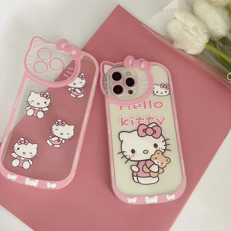 

Bandai Hello Kitty Kawaii Cartoon Phone Case For iPhone 13 11 12 Pro Max Mini XS XR X 8 7 Plus SE Back Cover