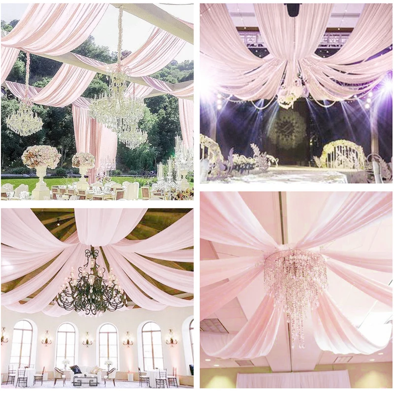 Прозрачная драпировка для свадебной арки