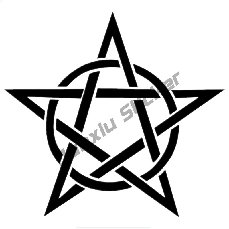 

Personalized Inverted Pentagram Tattoo Car Sticker Cover Scratches Decal for Bumper Window Windshield Decoration KK15cm
