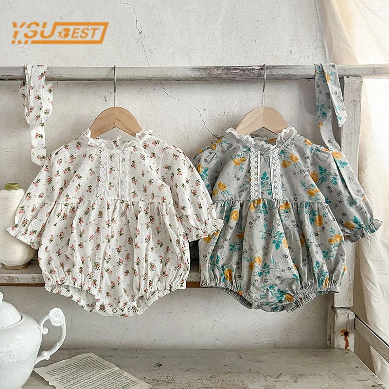 

Toddler Kids Baby Rompers Spring Infant Baby Girls Long Sleeve Printing Jumpsuit Sweet Baby Girls Rompers Children Clothes