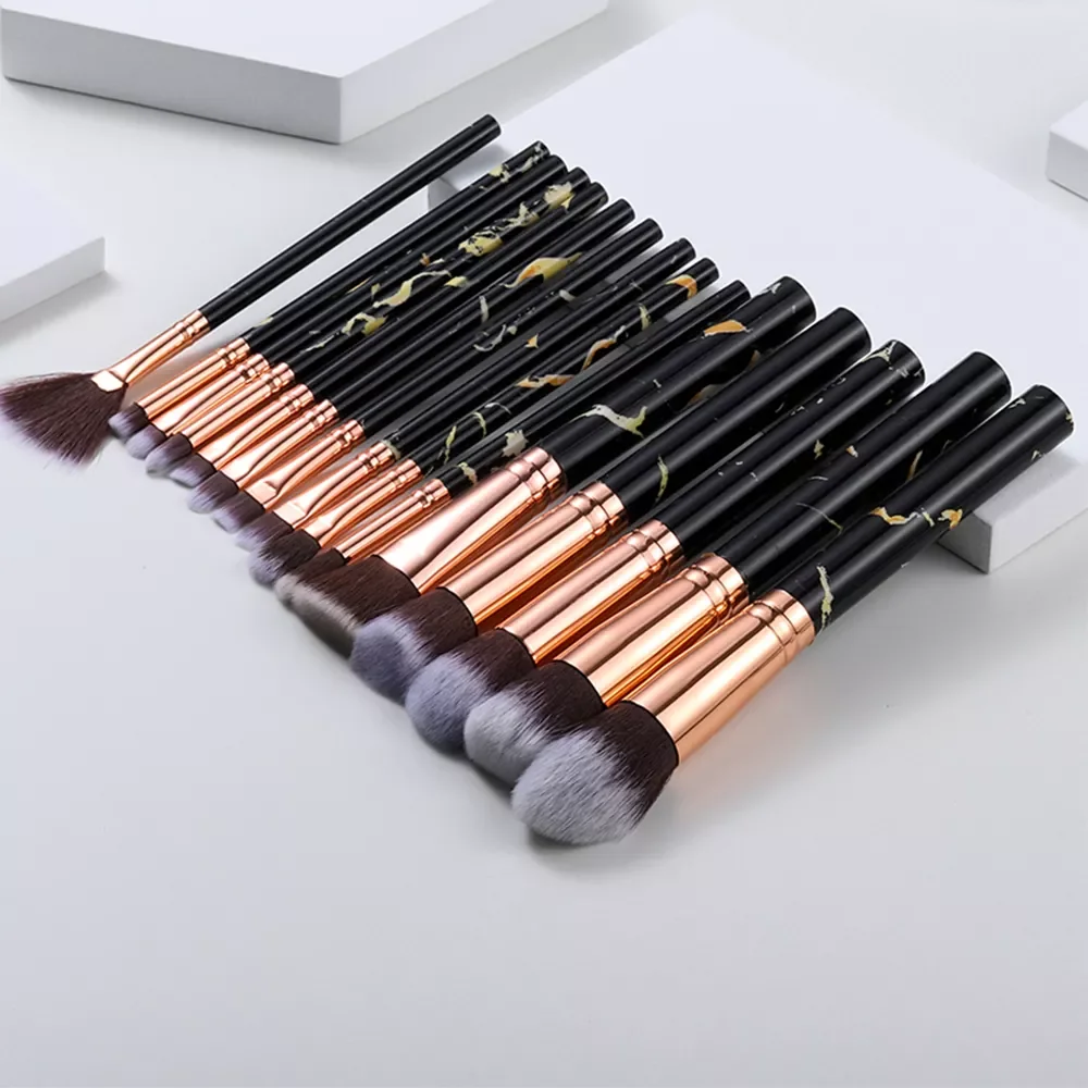 

5/8/10/15pcs Marble Makeup Brushes Set Eye Shadow Foundation Powder Edge Control Brush Make Up Brush Maquiagem Cosmetic Beauty