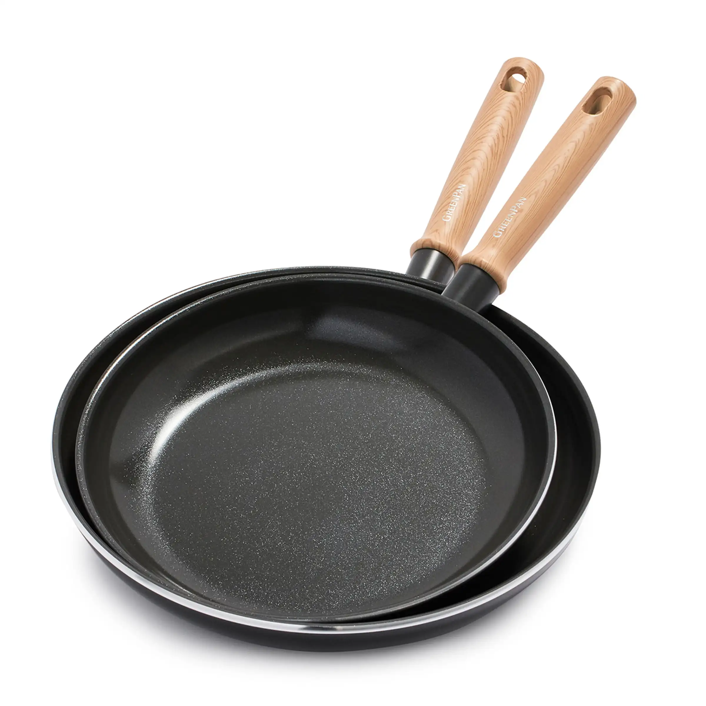 

Hudson Healthy Ceramic Nonstick Frying Pan Set 9.5" and 11" Black