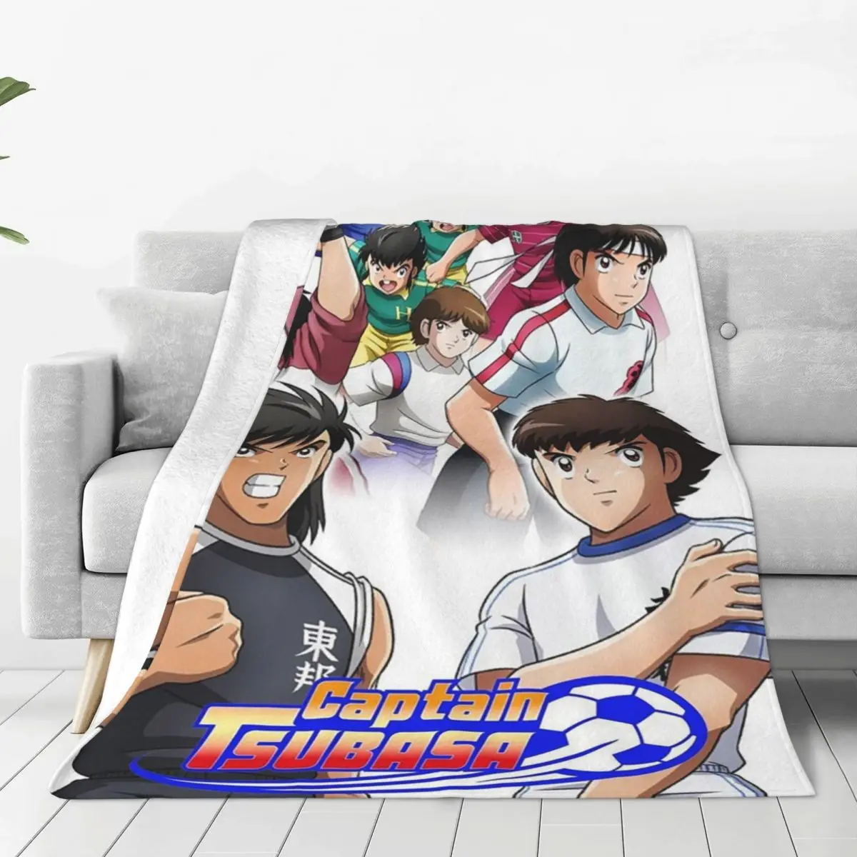 

Captain Tsubasa Anime Blankets Velvet cartoon young football player Breathable Super Warm Throw Blanket Home Office Bedspreads