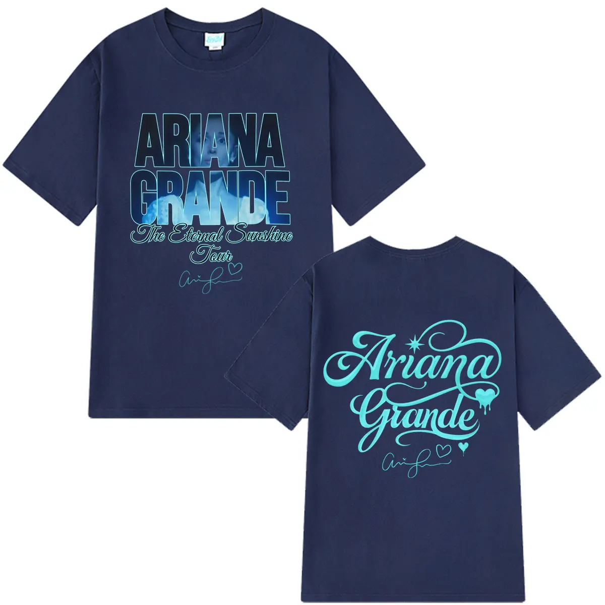 Фото Футболки с принтом Ariana Grande Eternal Sunshine Tour 2026 для мужчин и женщин, винтажные футболки с короткими рукавами, свободные повседневные хлопковые футболки №3