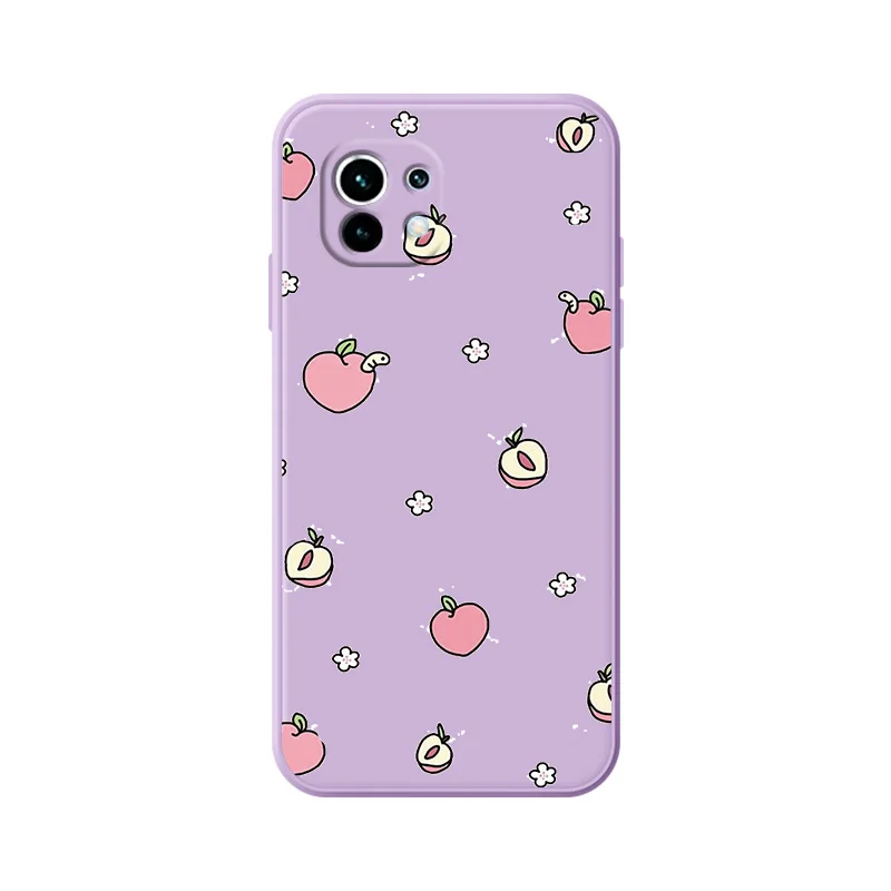 

Soft TPU Case For Xiaomi 11 11 Lite Case Straight Side Silicone Liquid Soft Shell For Xiaomi 11 Lite Shockproof Back Cover