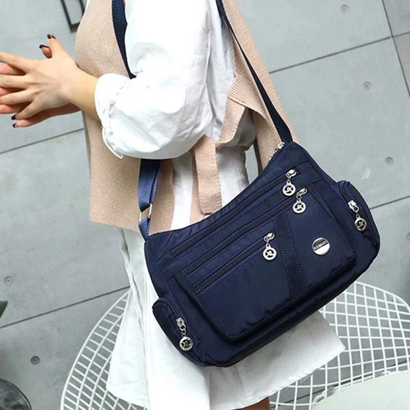 

Beach Casual Tote Female Purse Crossbody Bags Multi-layer Casual Shoulder Bag Luxury Handbags Designer Nylon Messenger Bags