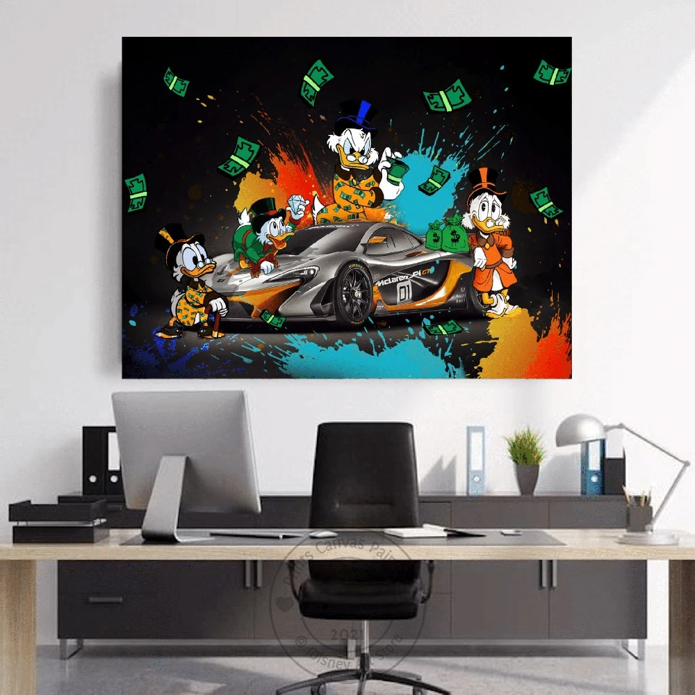 Картина из мультфильма Дональд Дак для гостиной и детской комнаты